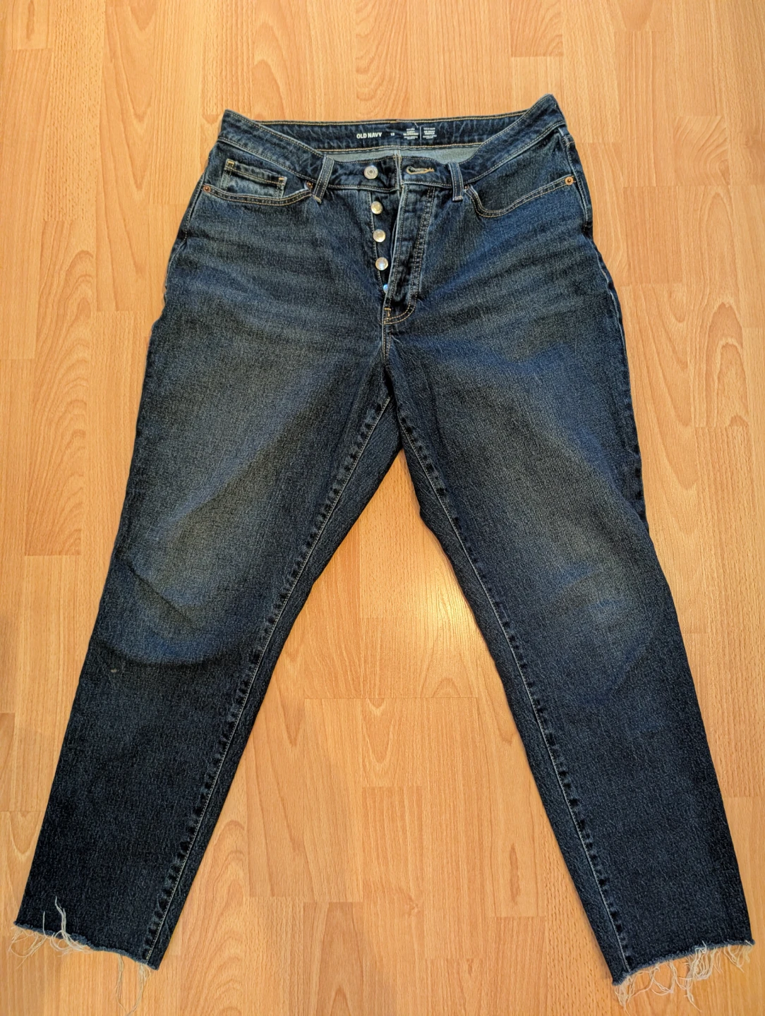 Old Navy Button-Fly Straight Jeans - Dark Wash
