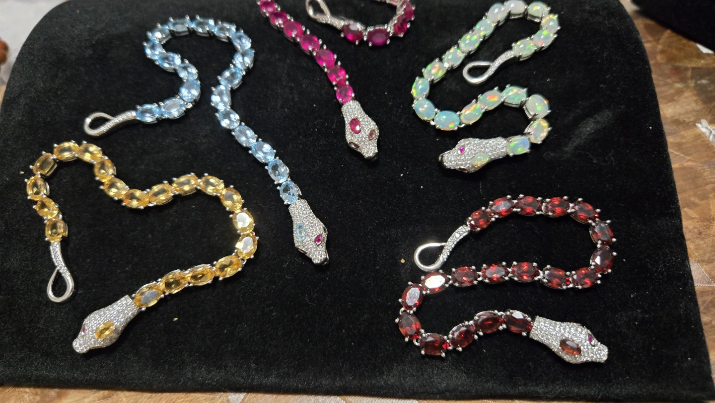 Certified Natural Gemstone Snake Bracelets - photo 3
