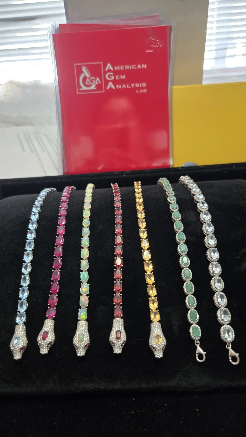 Certified Natural Gemstone Snake Bracelets - photo 4
