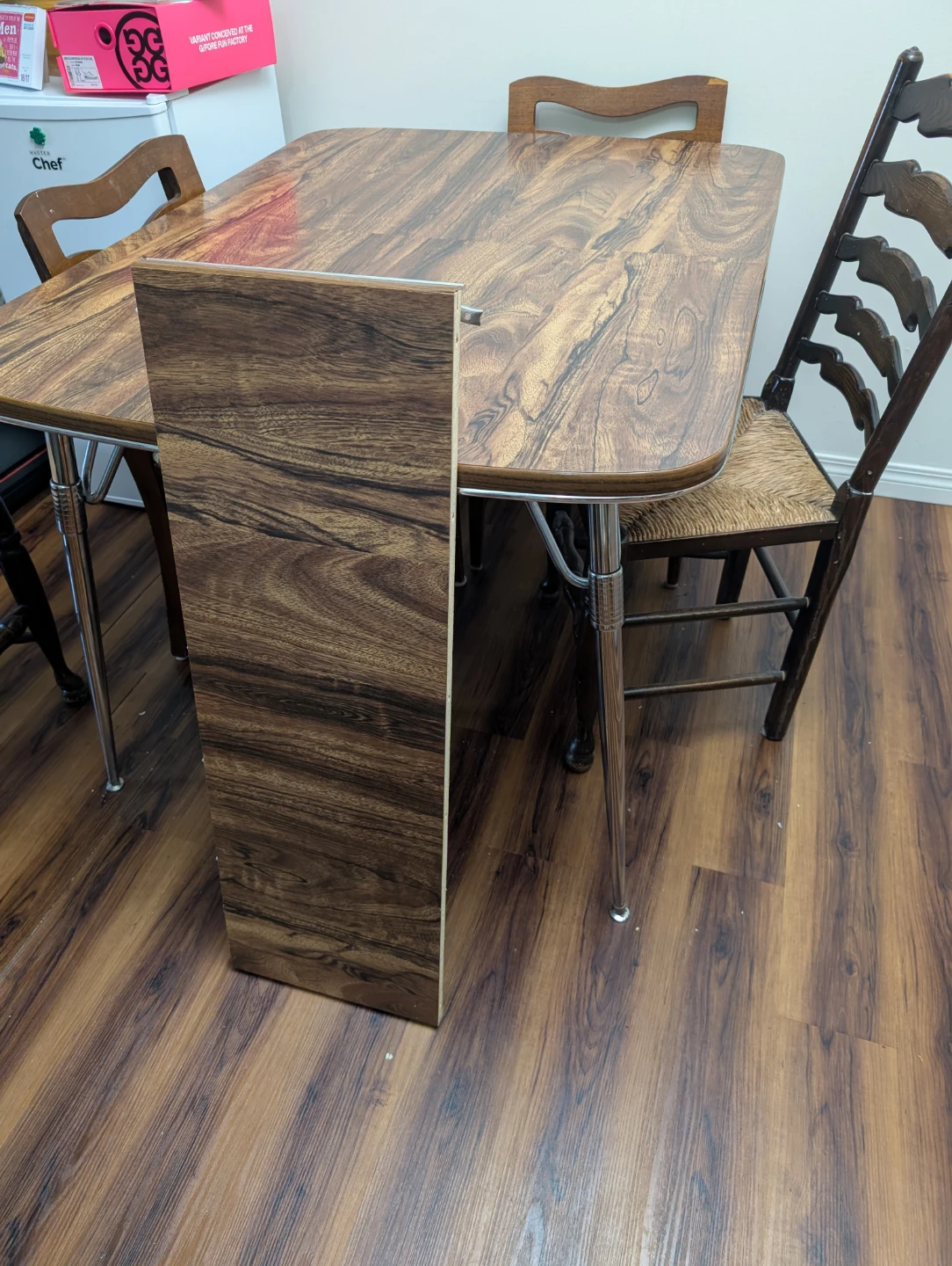Vintage Kitchen Table with Wood Grain Finish - photo 4