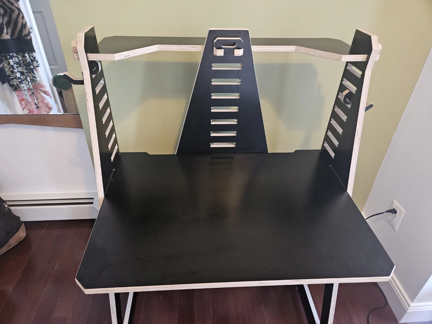 Black Work from Home Desk with Monitor Shelf - photo 4