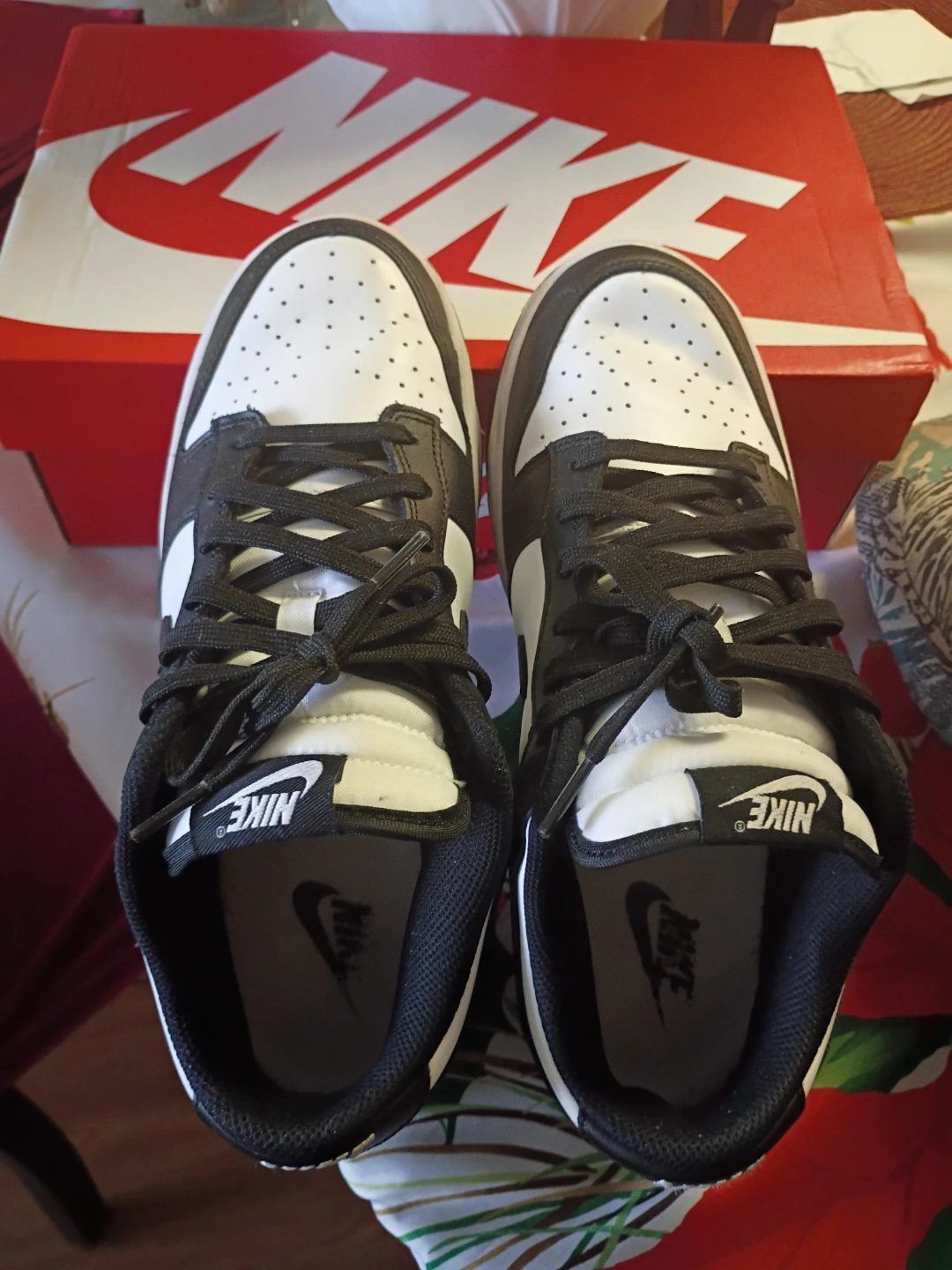 Ladies Nike Dunk Low Retro White Black Panda Men's Shoes - photo 2