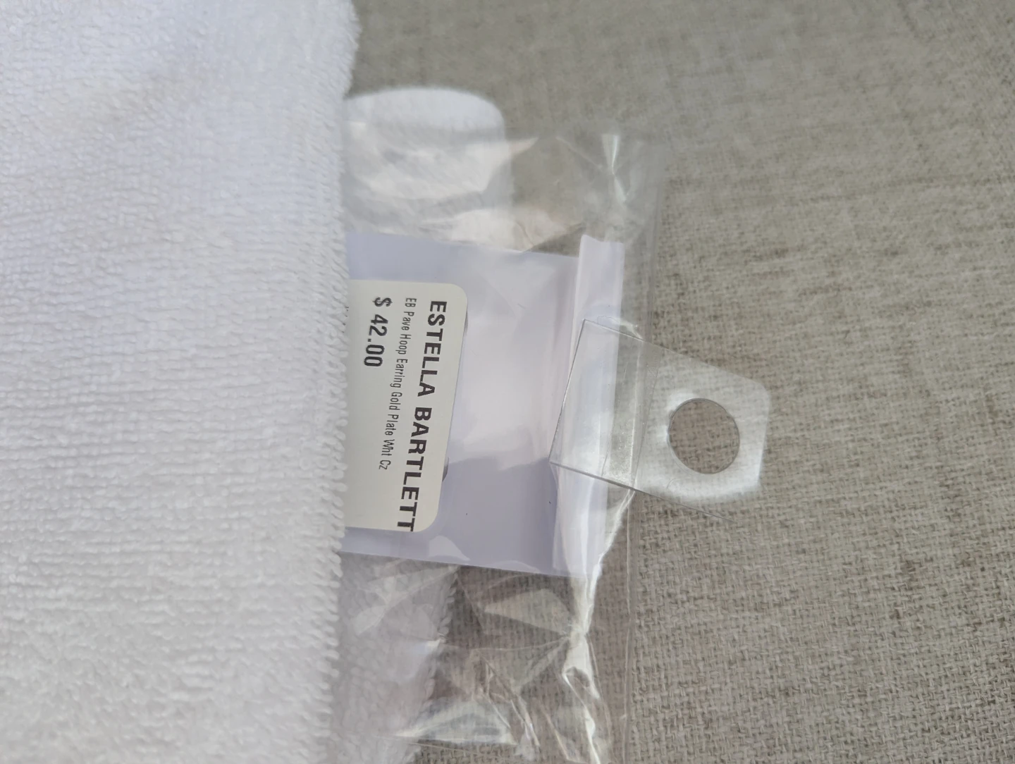 Estella Bartlett Gold Plate Hoop Earrings with White CZ - photo 2