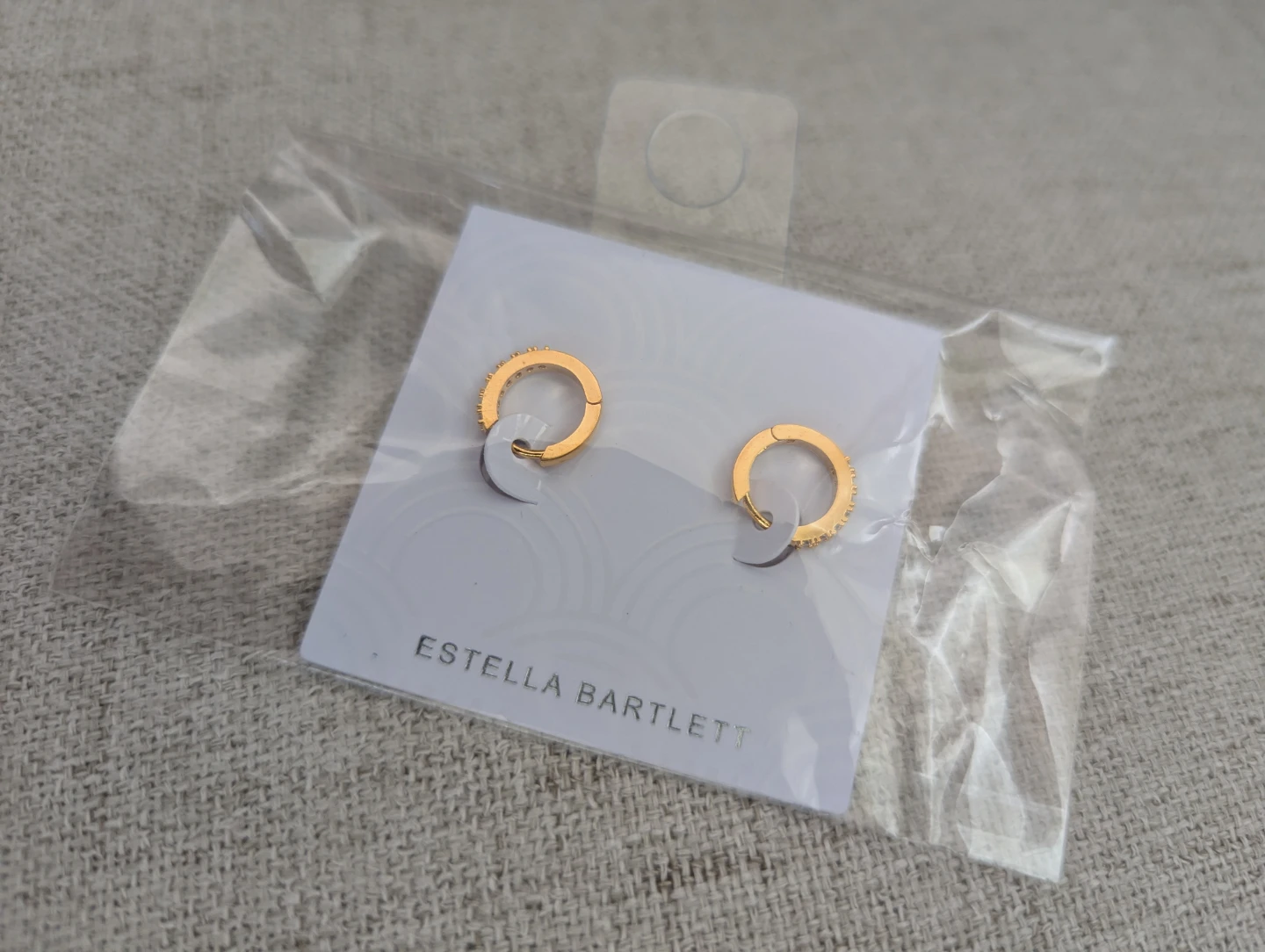 Estella Bartlett Gold Plate Hoop Earrings with White CZ - photo 3