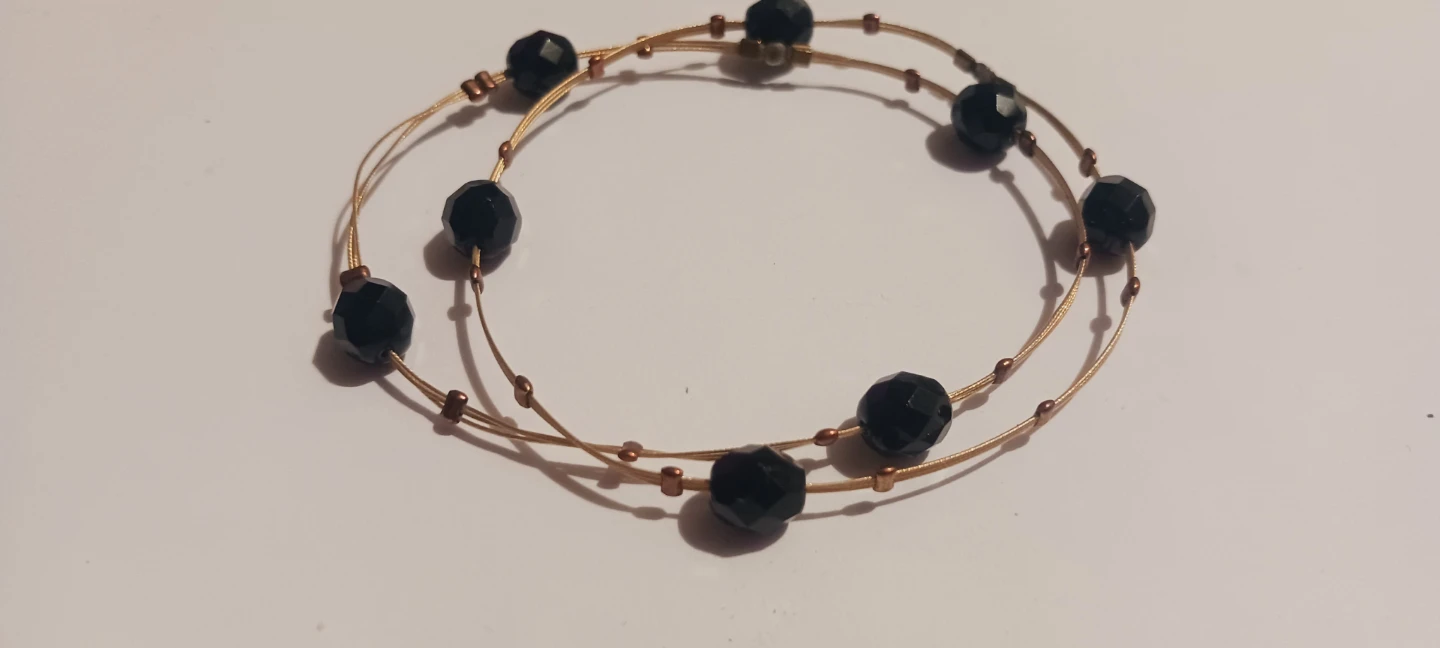 Set if 2 Delicate Black Beaded Bracelets