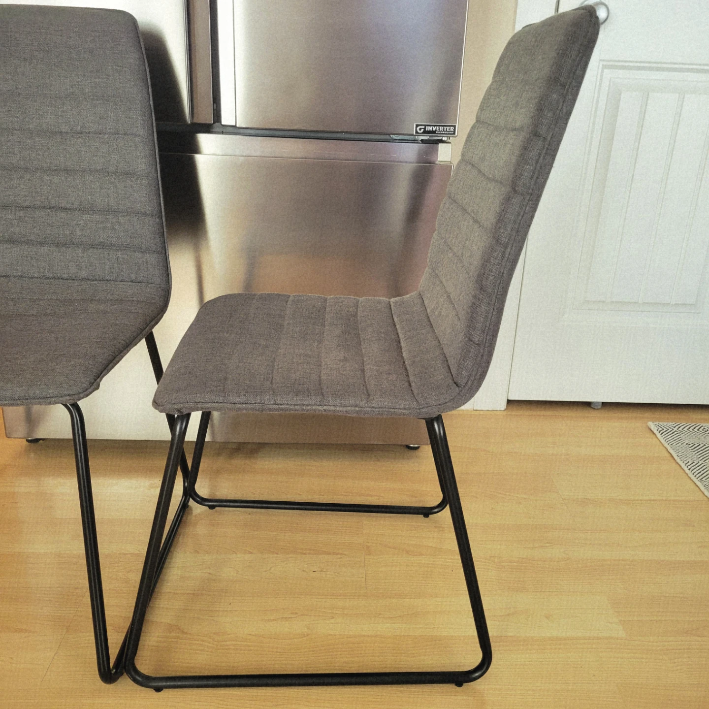 Set of 2 JYSK Grey Fabric Dining Chairs - photo 2