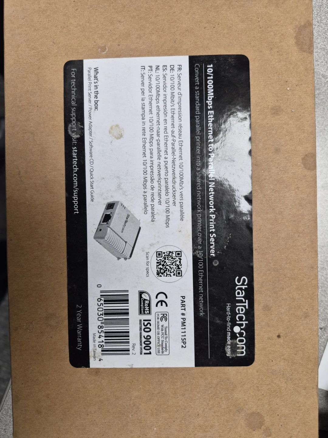 StarTech.com 10/100Mbps Ethernet to Parallel Network