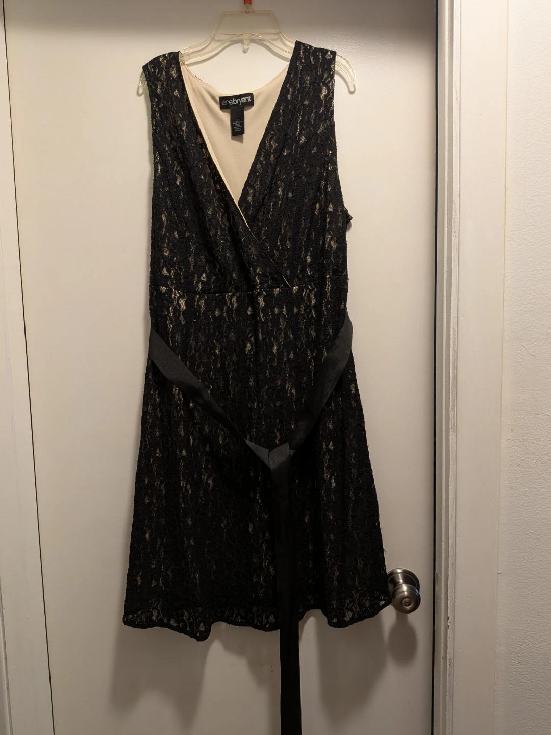 Lane Bryant Black Lace Wrap Dress Size 14