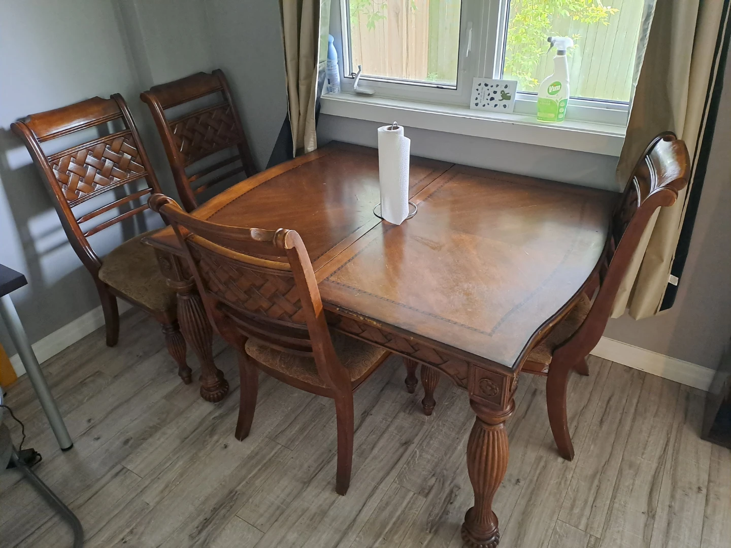 Wooden Dining Table with 4 Chairs