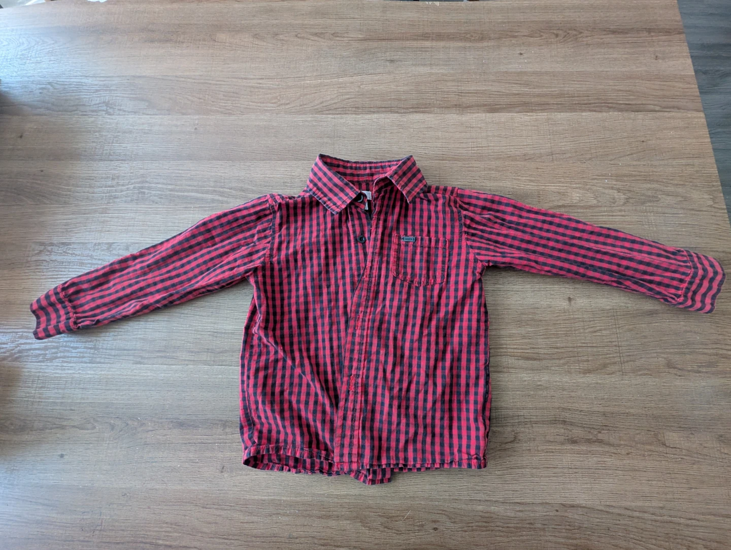 OshKosh B'gosh Red & Black Gingham Button-Up Shirt - 120CM