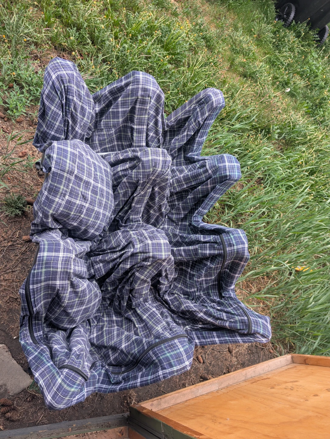 Plaid Camping Cot Pull out Bed - photo 3