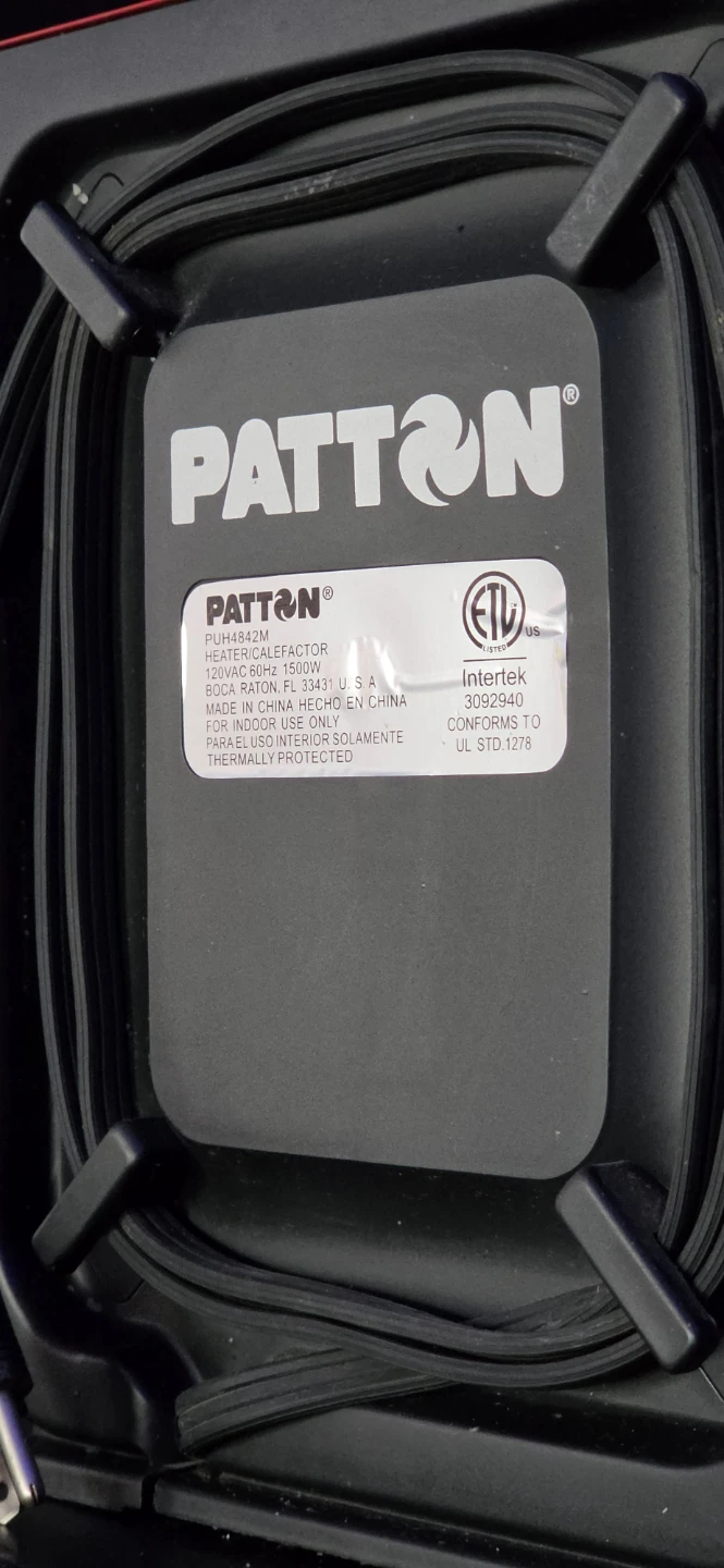 2 Patton 1500W Portable Space Heaters - Excellent Condition - photo 3