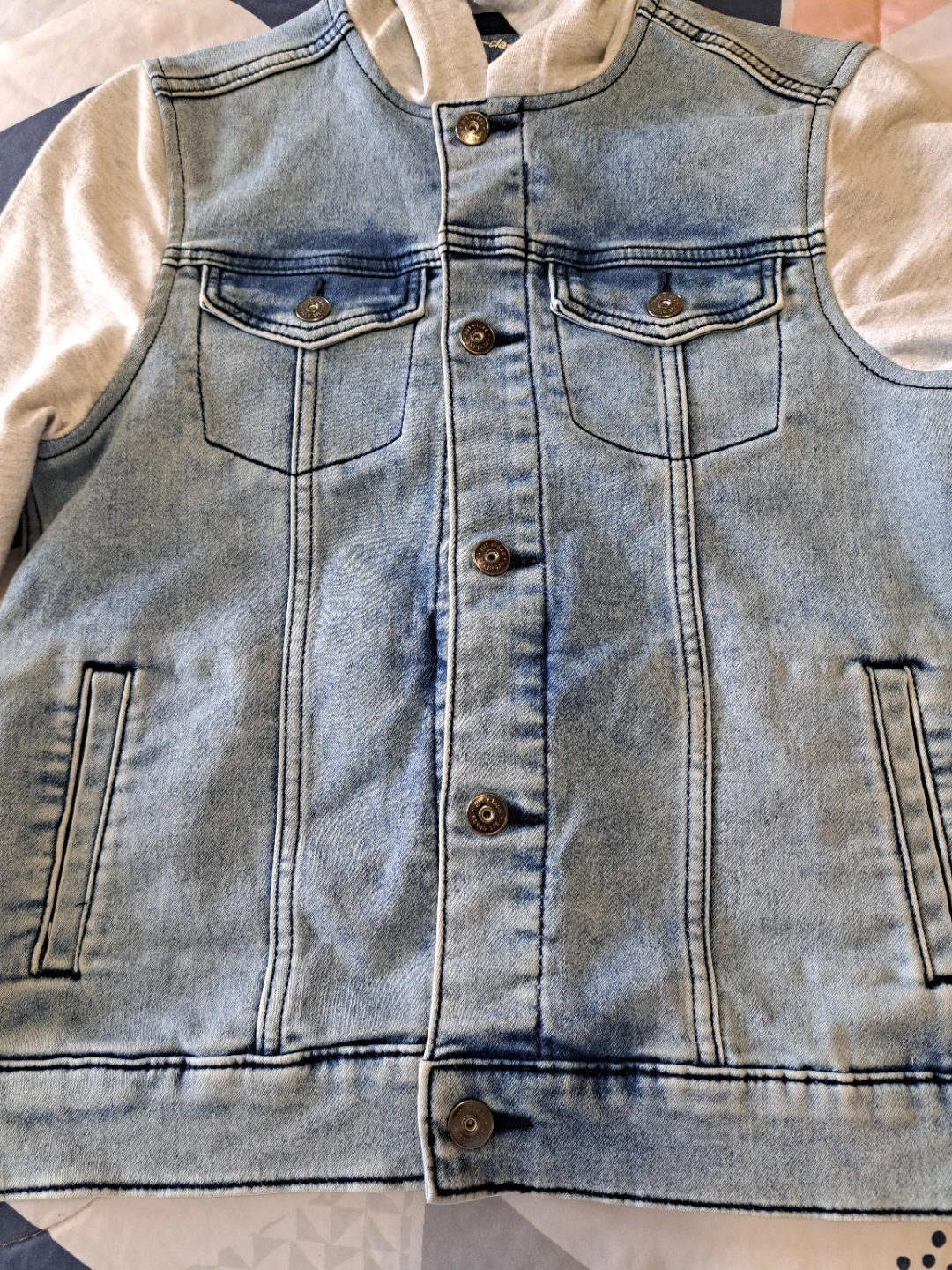 Art Class Denim & Fleece Hooded Jacket Size L (10/12) - photo 2