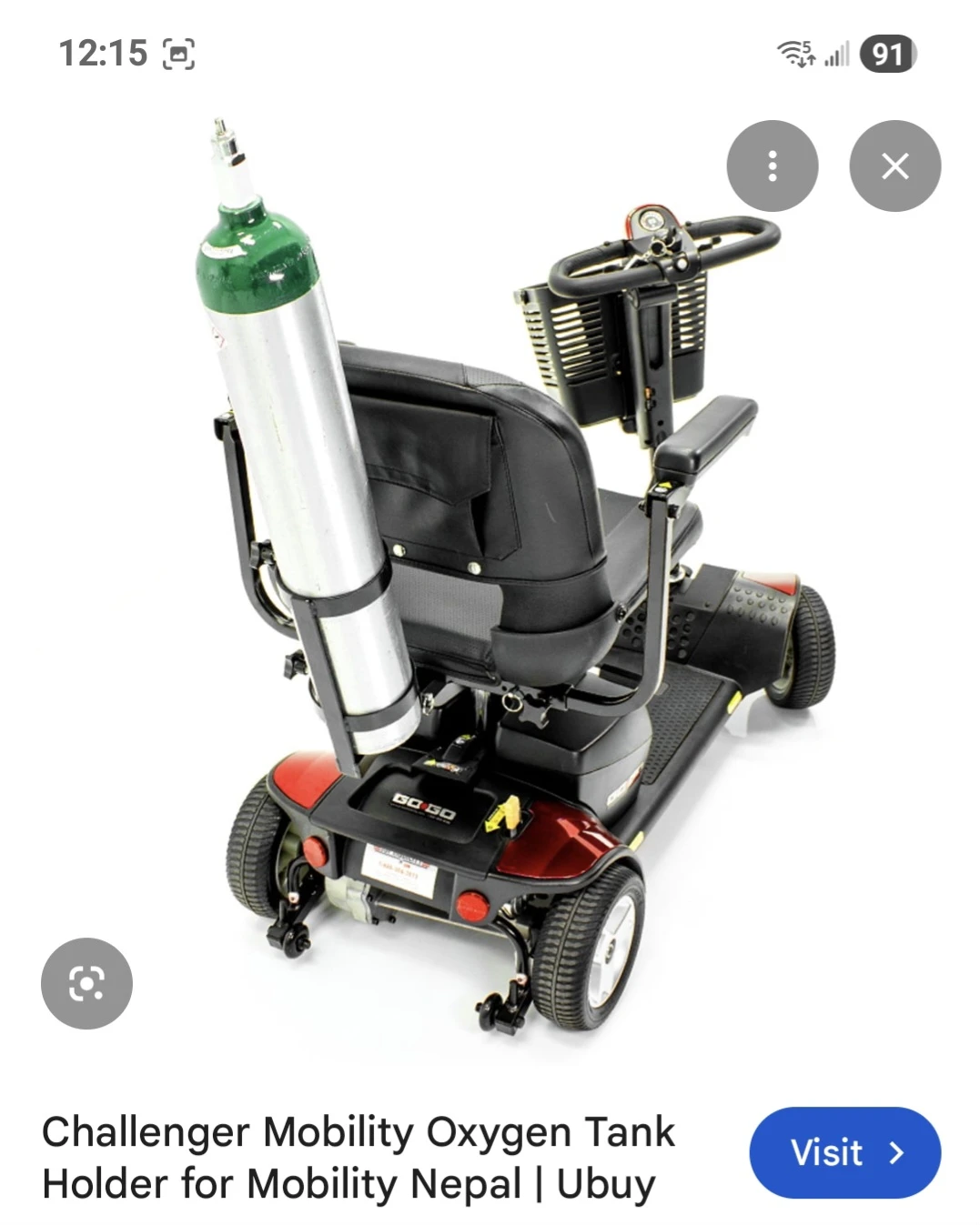 Mobility Scooter Oxygen Tank Holder - photo 4