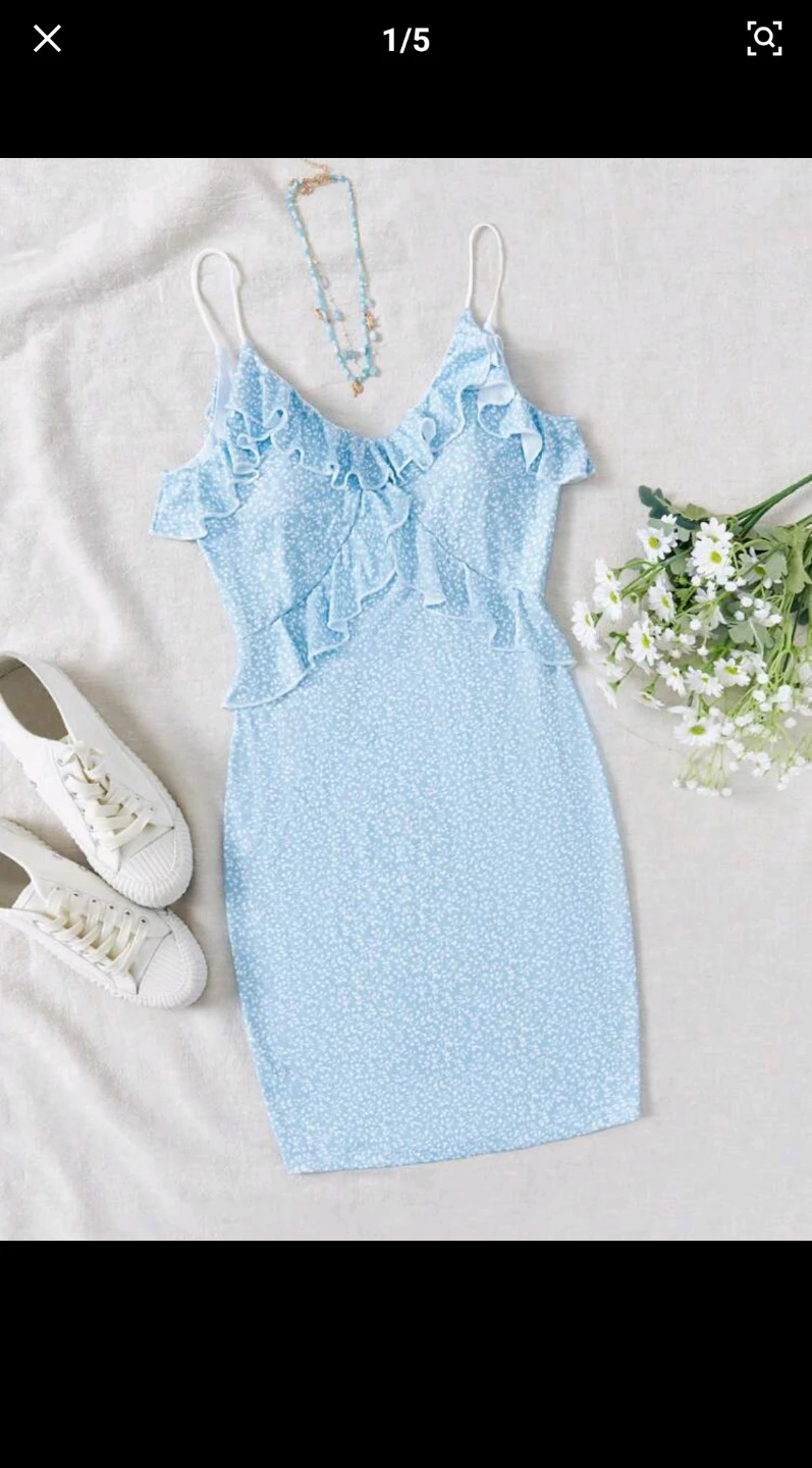 Blue floral dress - photo 2