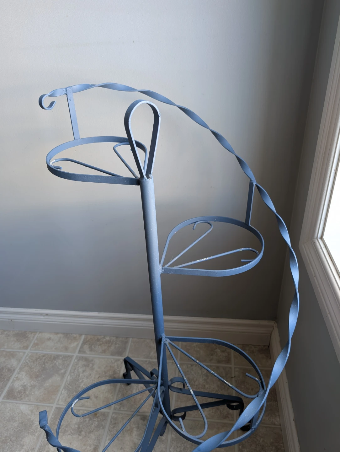 Vintage Wrought Iron Heavy Duty Spiral Tier Plant Stand - photo 4