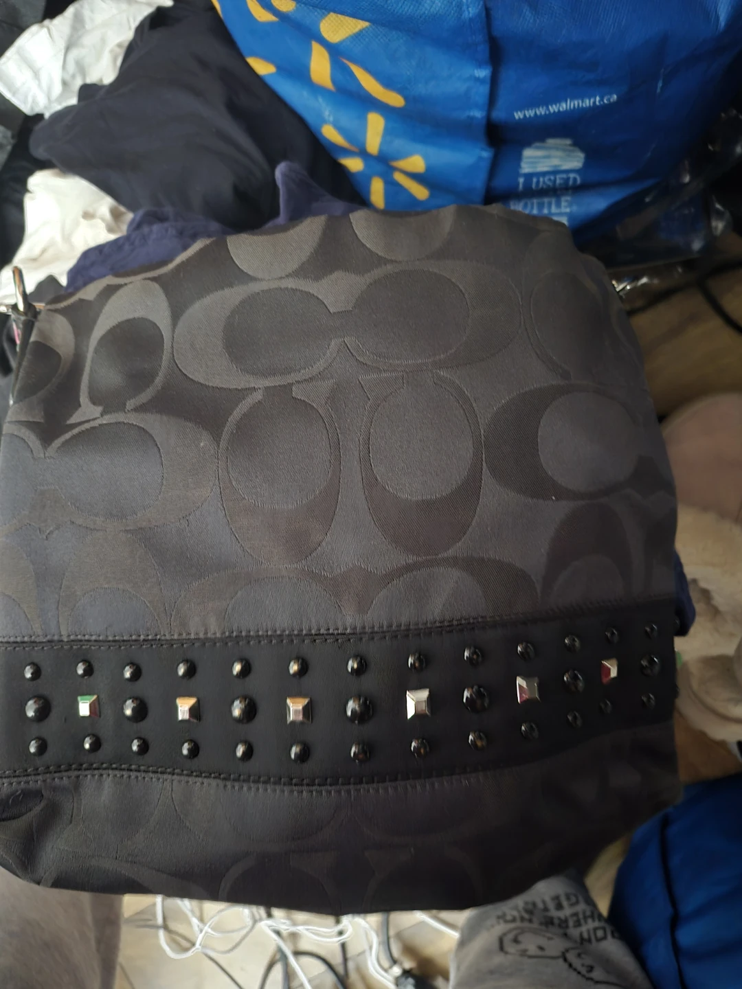 Coach Signature Studded Shoulder Bag