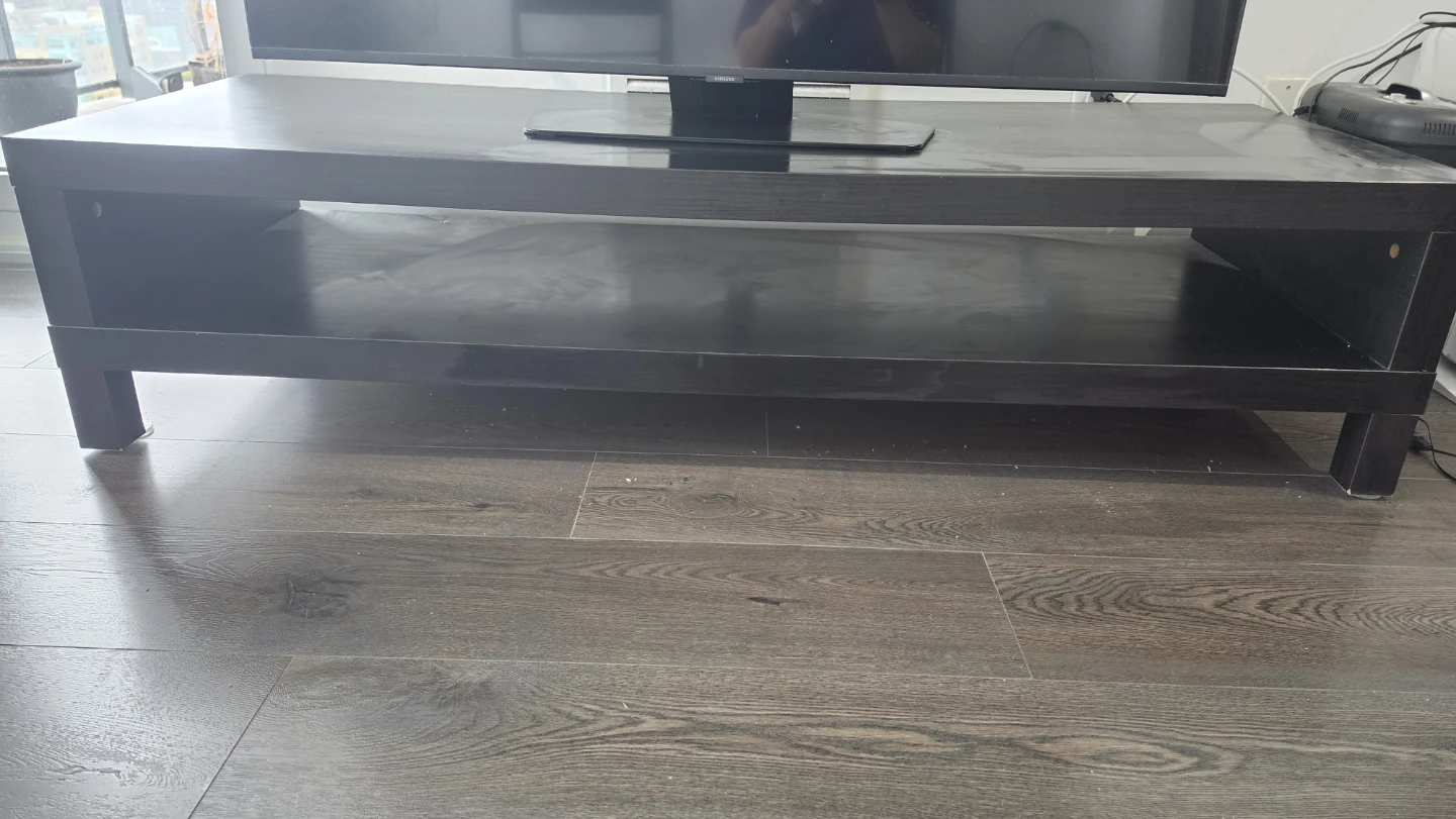 Black TV Stand with Shelf - photo 2