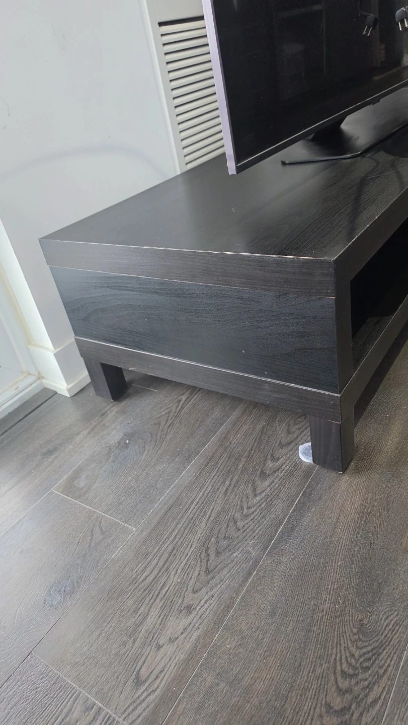Black TV Stand with Shelf - photo 3
