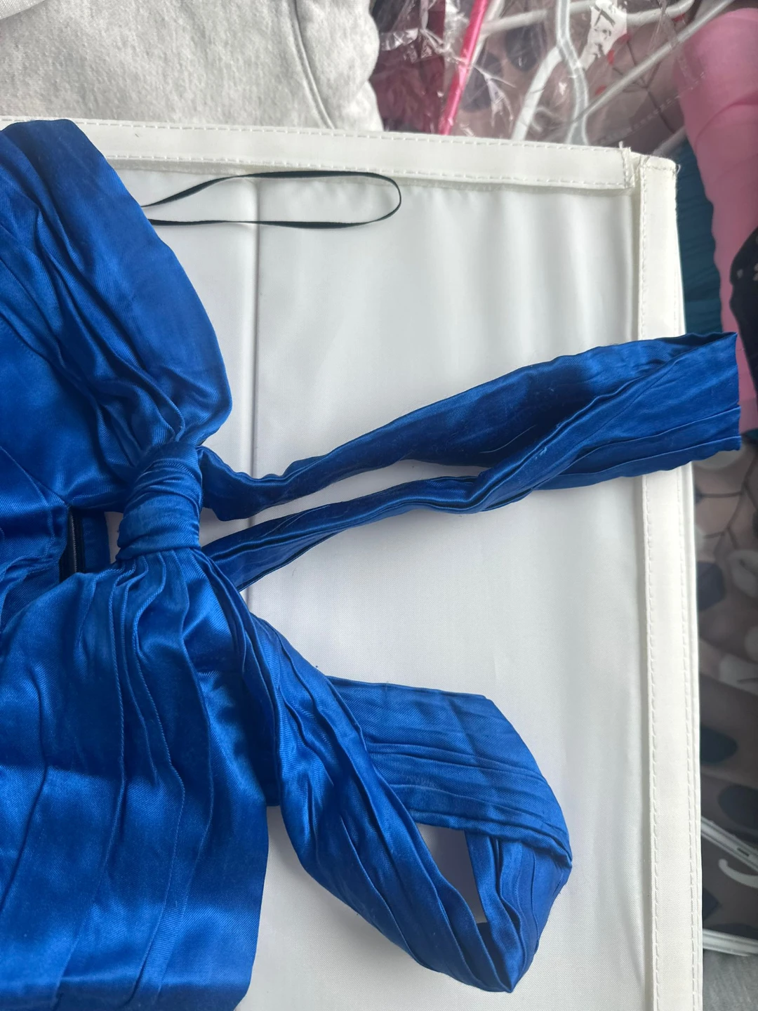 ZARA Blue Ruched Strappy top - photo 3