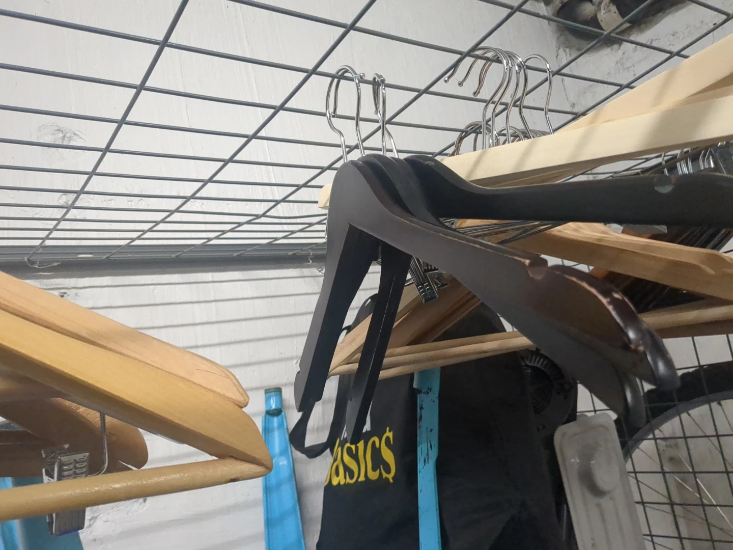 Wooden and Black Clothes Hangers - photo 3