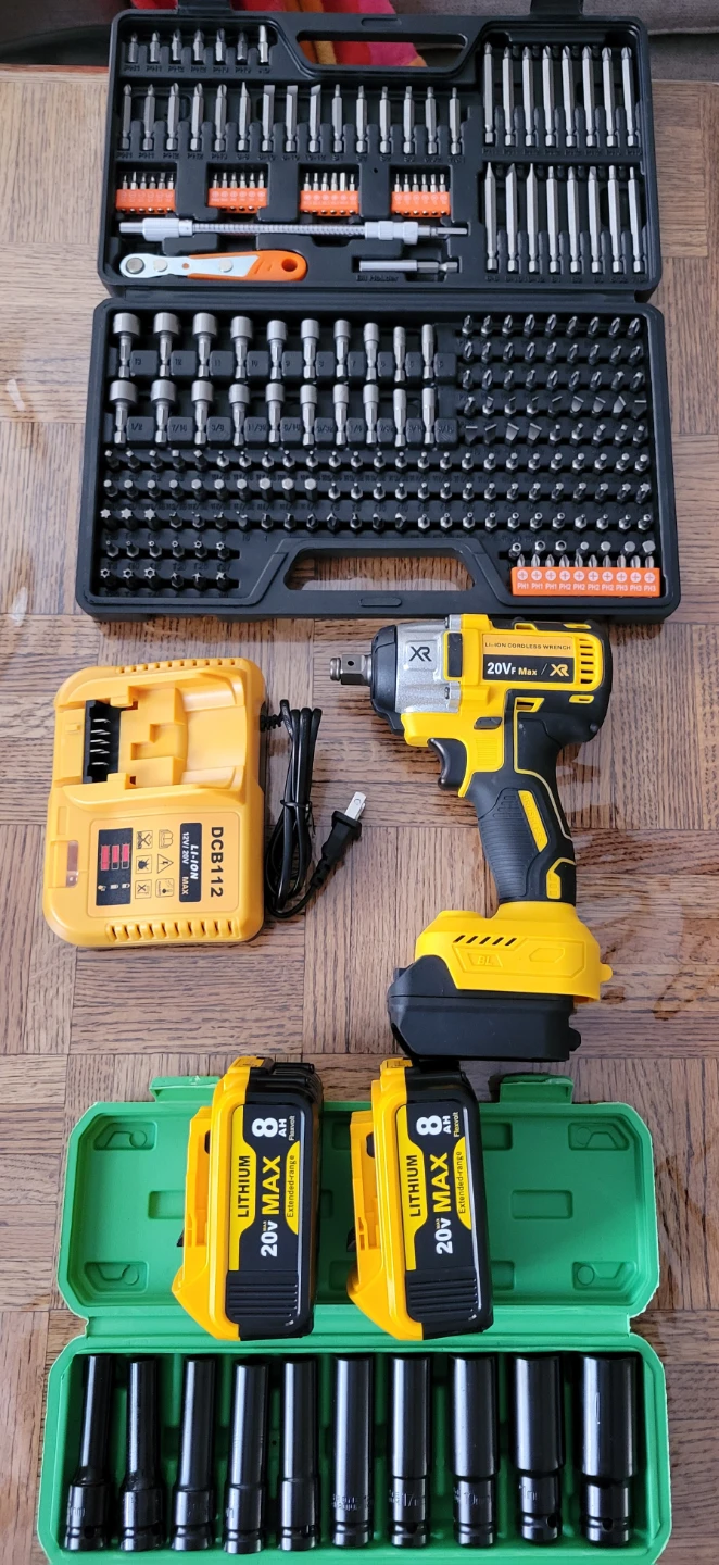 NEW Impact Wrench Kit with 2 8.0Ah Batteries & Accessories