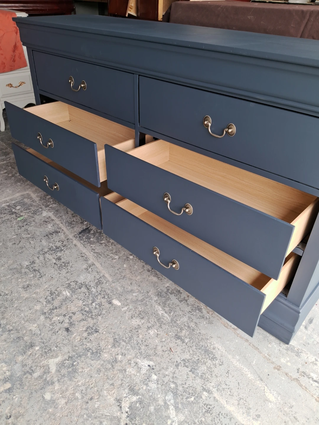 Dark Blue Six-Drawer Dresser - photo 3