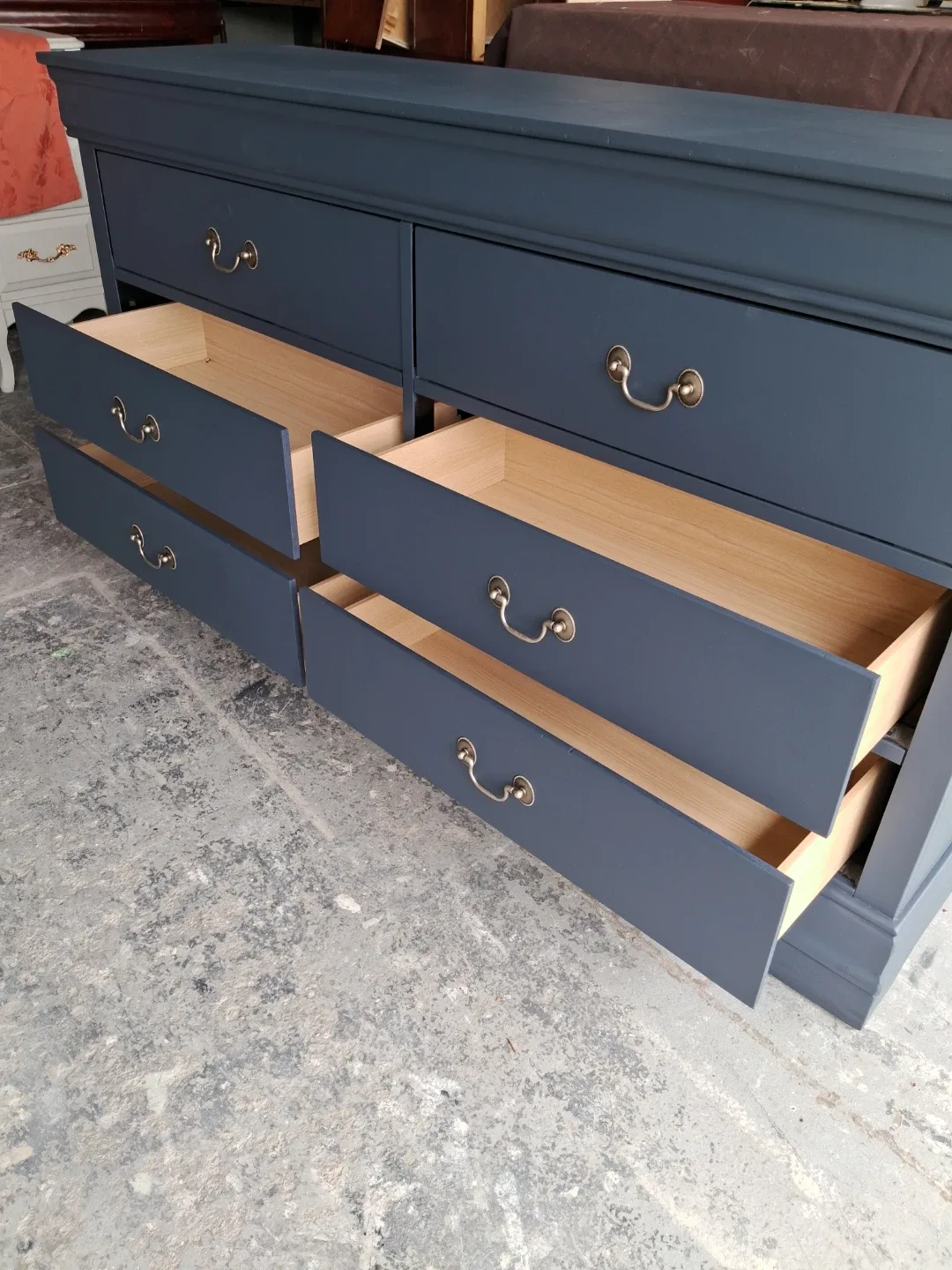 Dark Blue Six-Drawer Dresser - photo 3