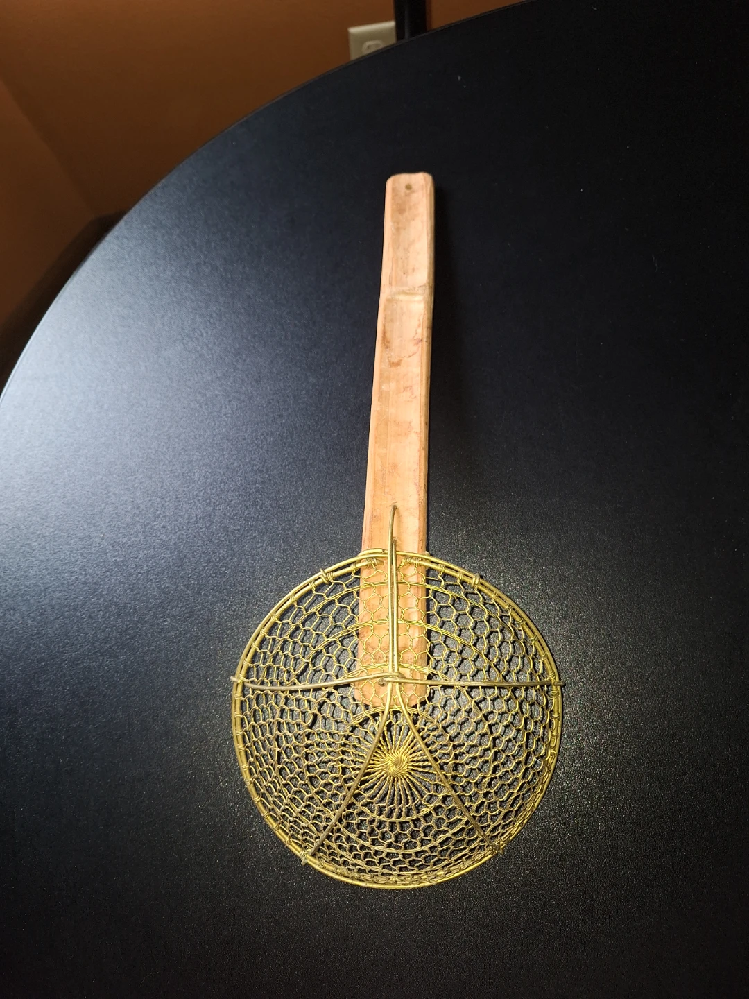 Brass Spider Strainer Skimmer with Wooden Handle - photo 2