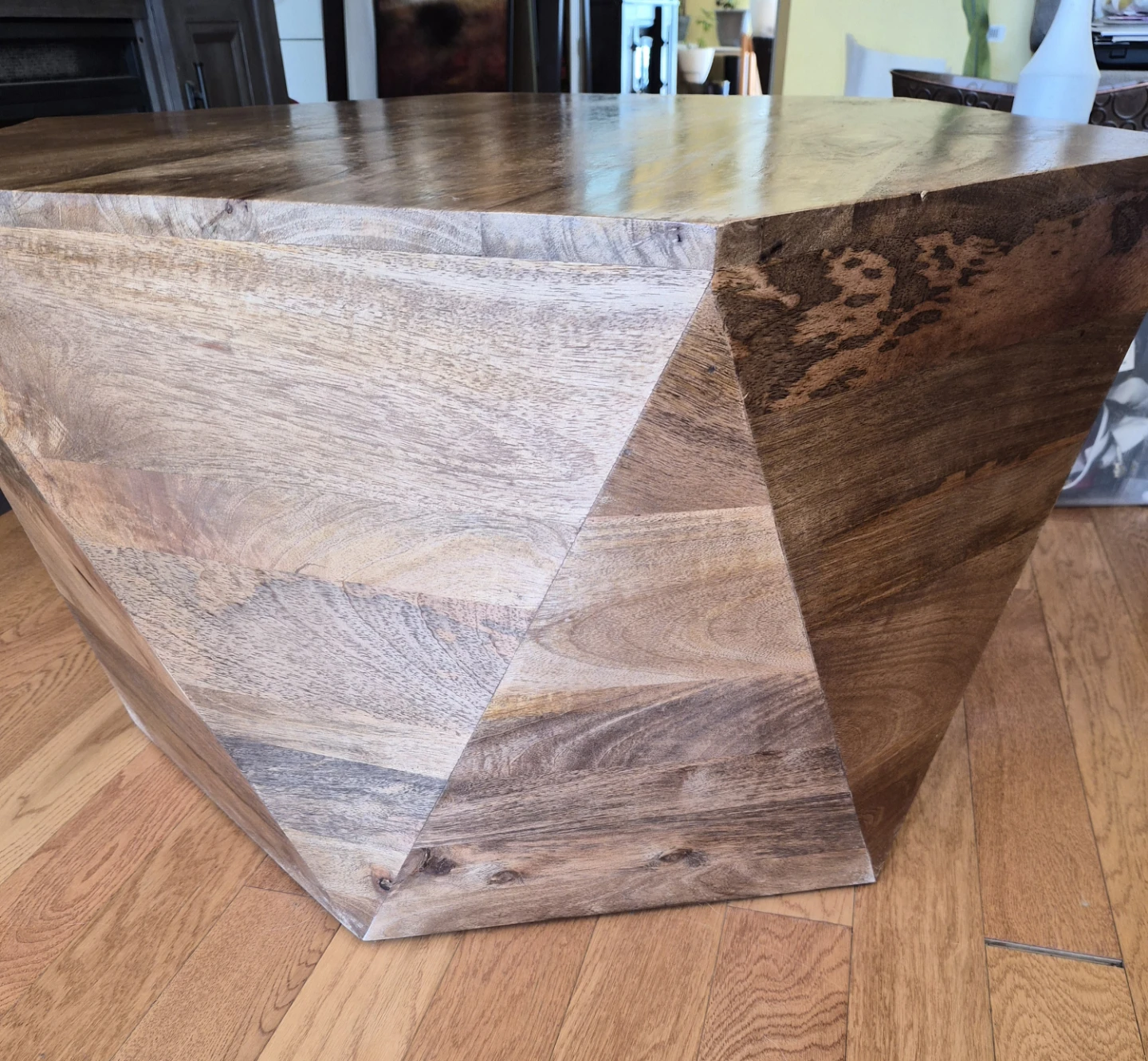 Wood Geometric Coffee Table - photo 2