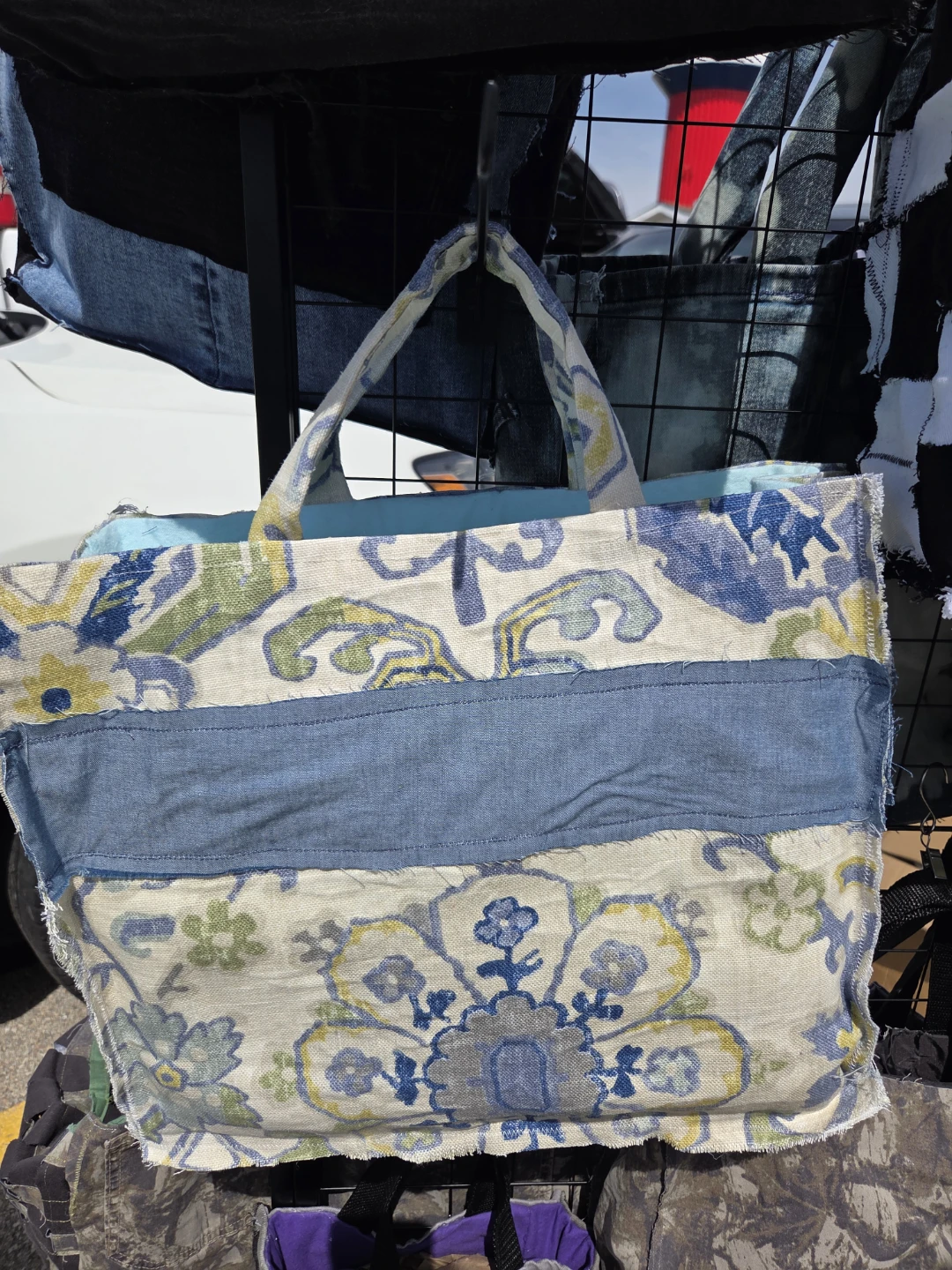 Boho Floral Patchwork Tote Bag