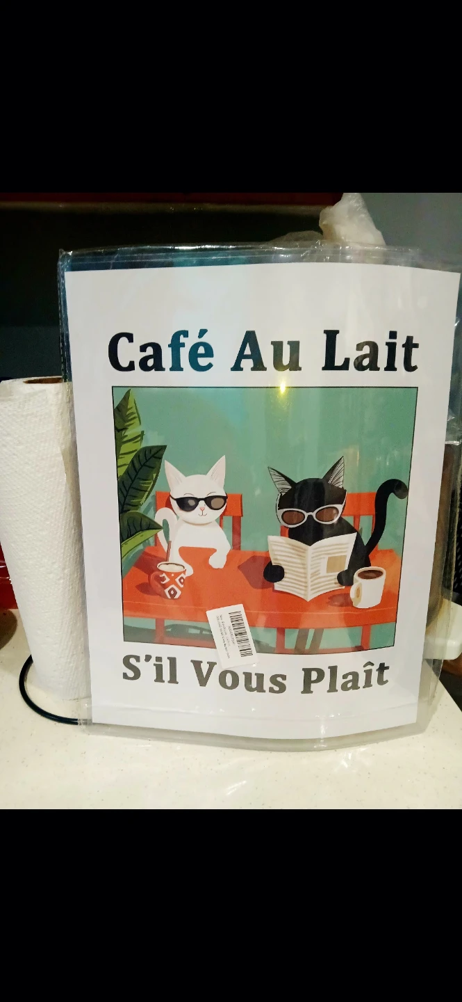 Cafe Au Lait Cat Print