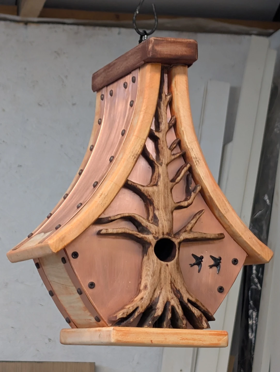 Unique Decorative Birdhouse with Tree Design