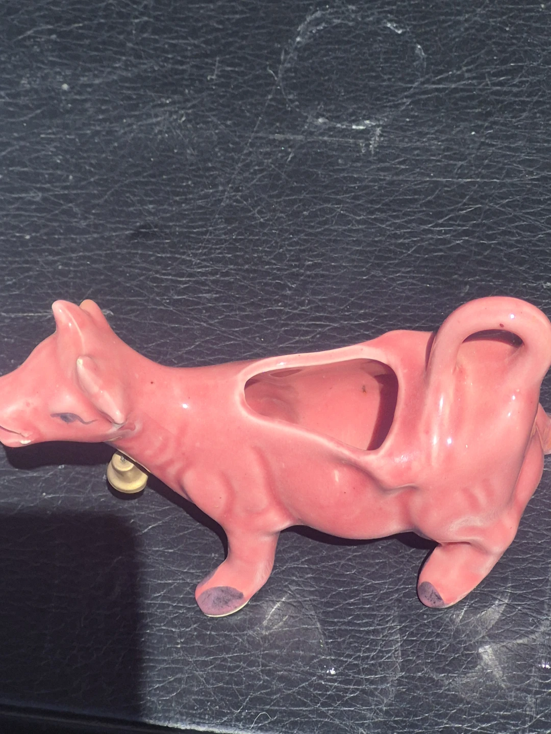 Pink Ceramic Cow Planter