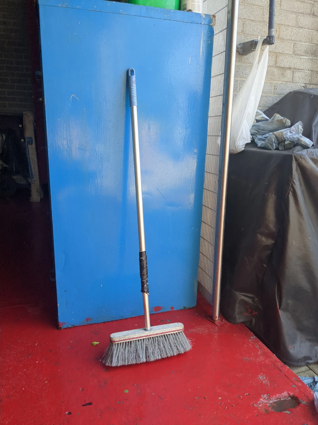 Broom with metal handle