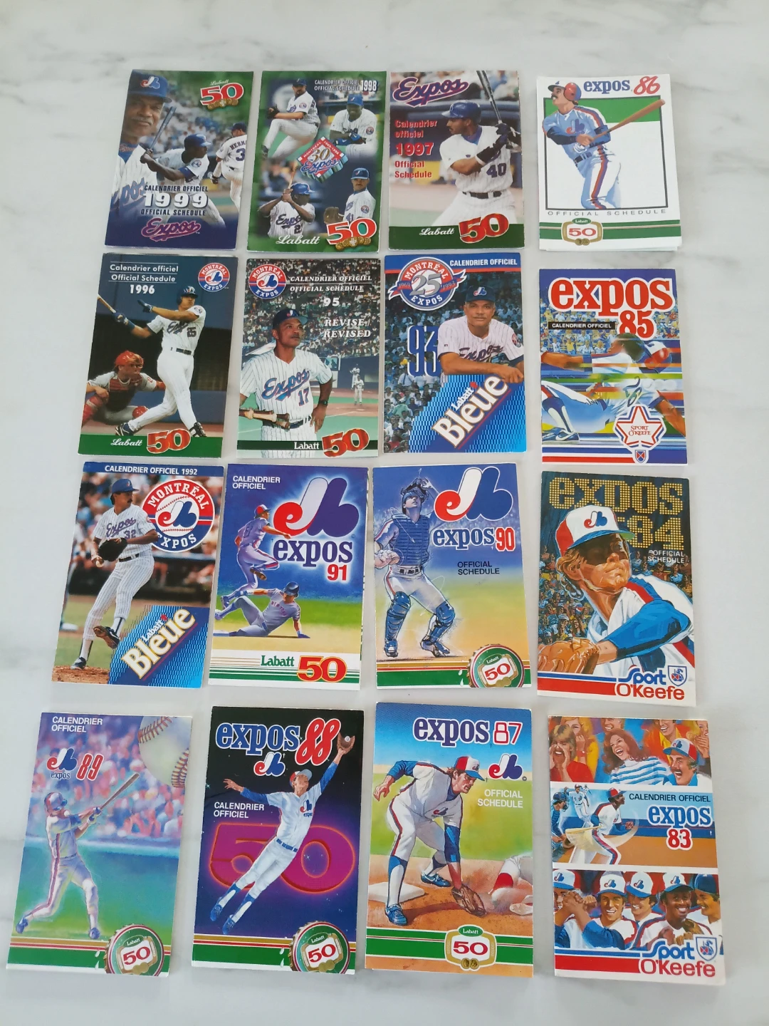 Calendriers officiels Expos de Montréal variés (1983-1999)