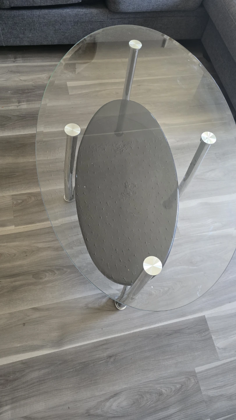Oval Glass Coffee Table with Lower Shelf - photo 4