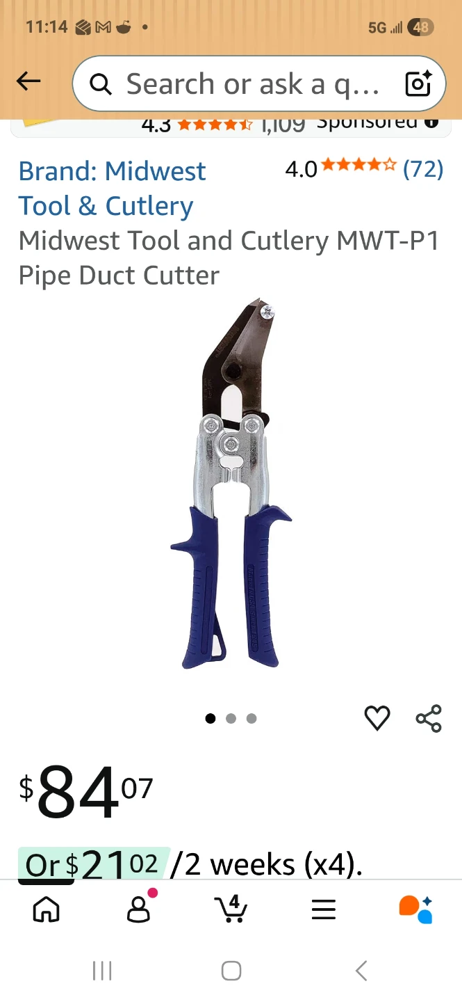 Bran new Midwest Tool & Cutlery MWT-P1 Pipe Duct Cutter