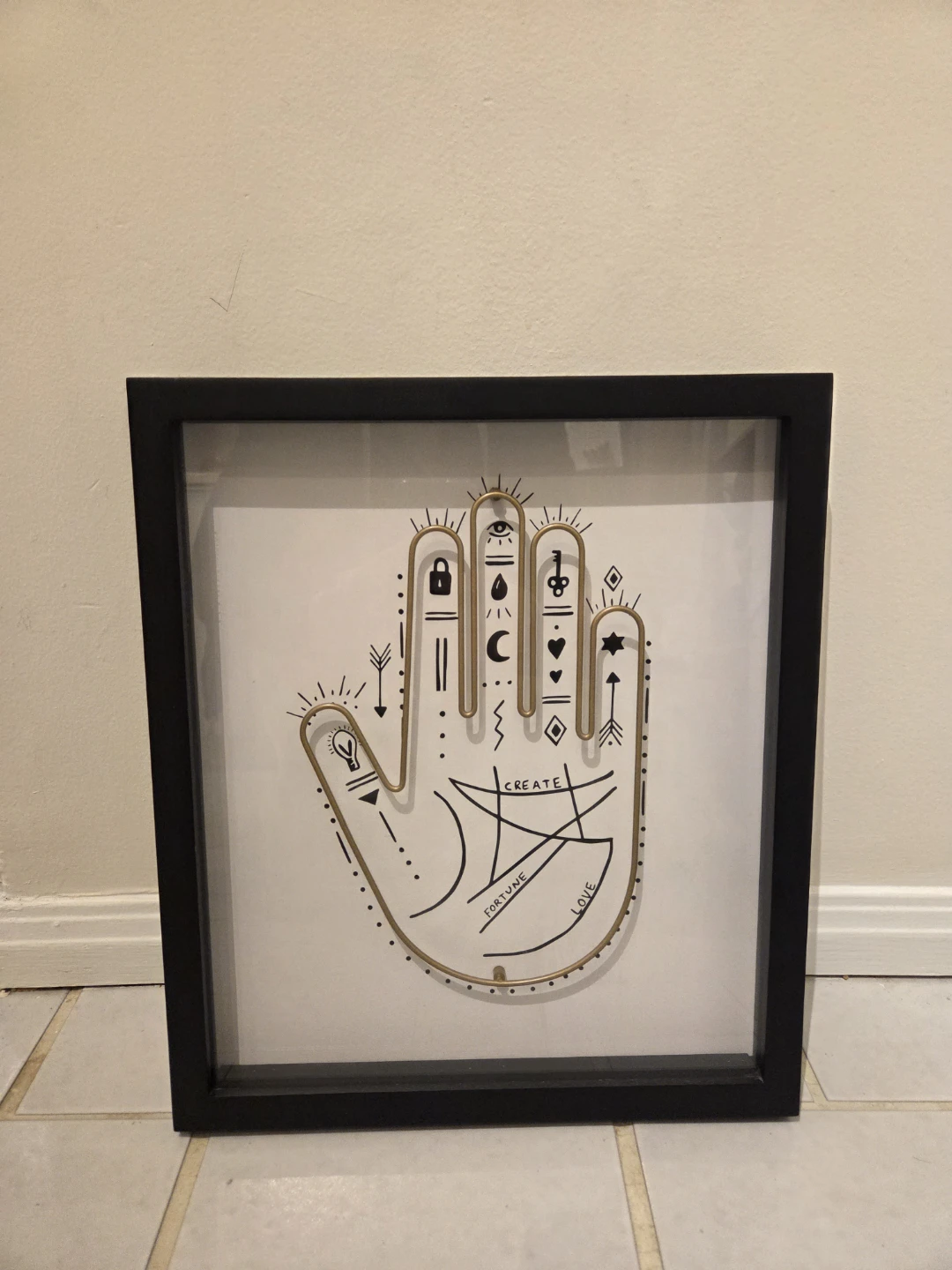 Framed Palmistry Hand Wall Art