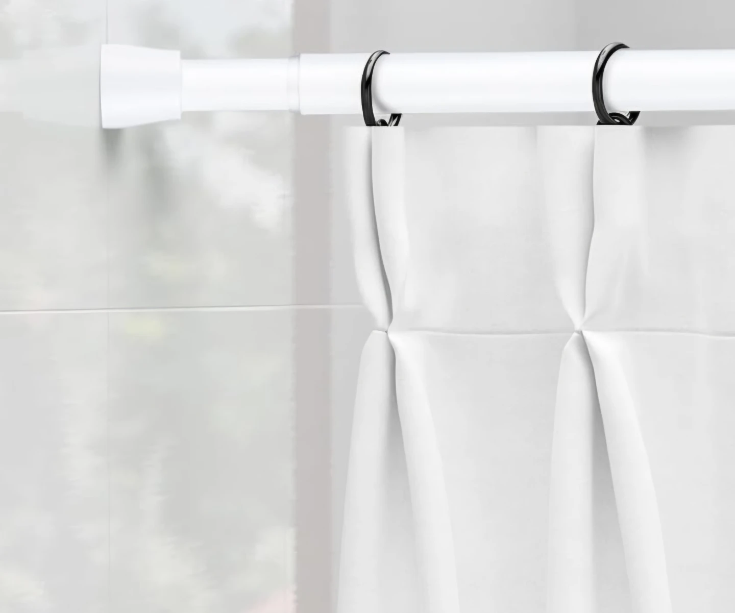 White Tension Curtain Rod 28"-48" Adjustable