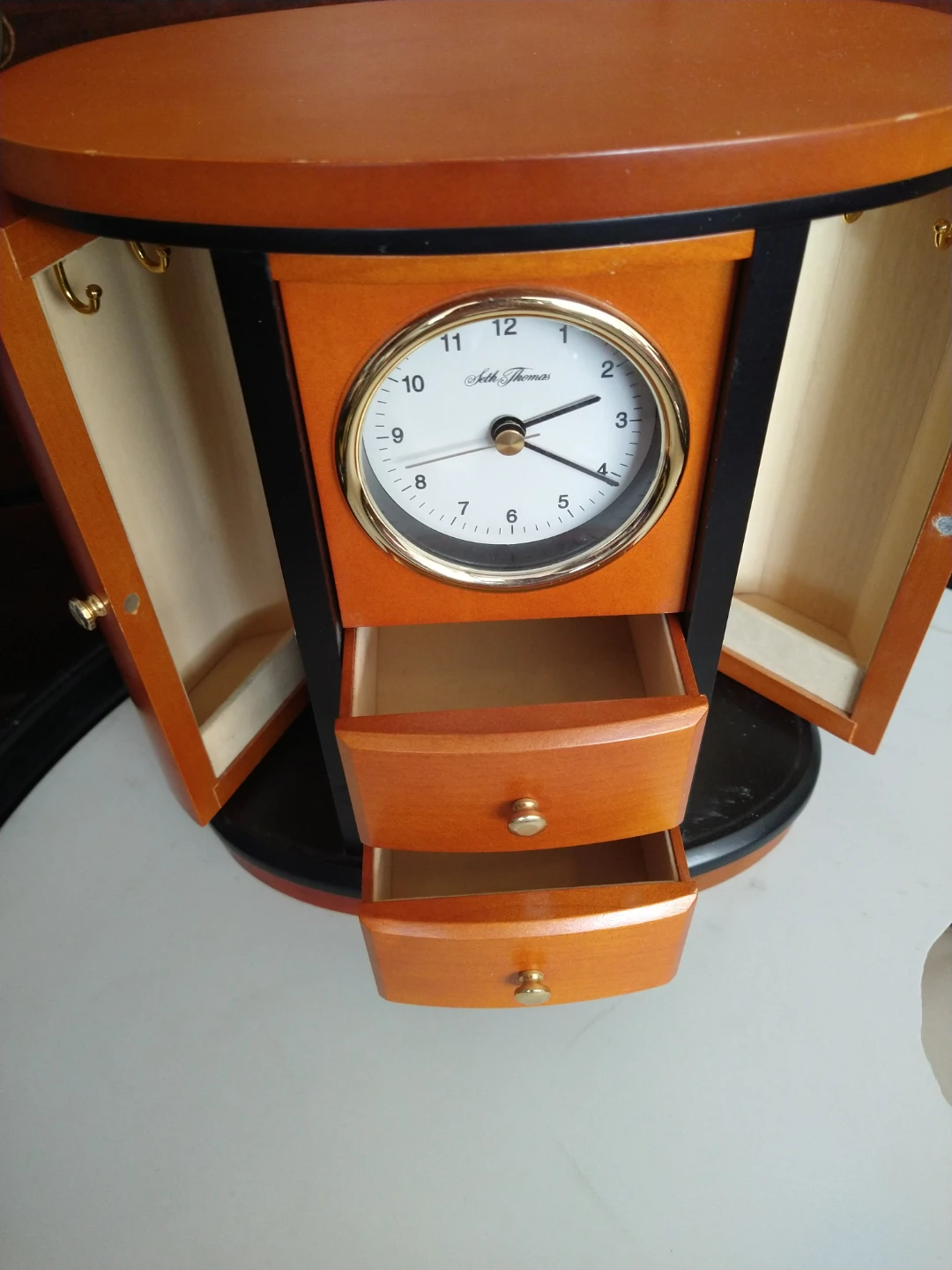 Vintage Seth Thomas Treasure Jewelry Box Clock - photo 3