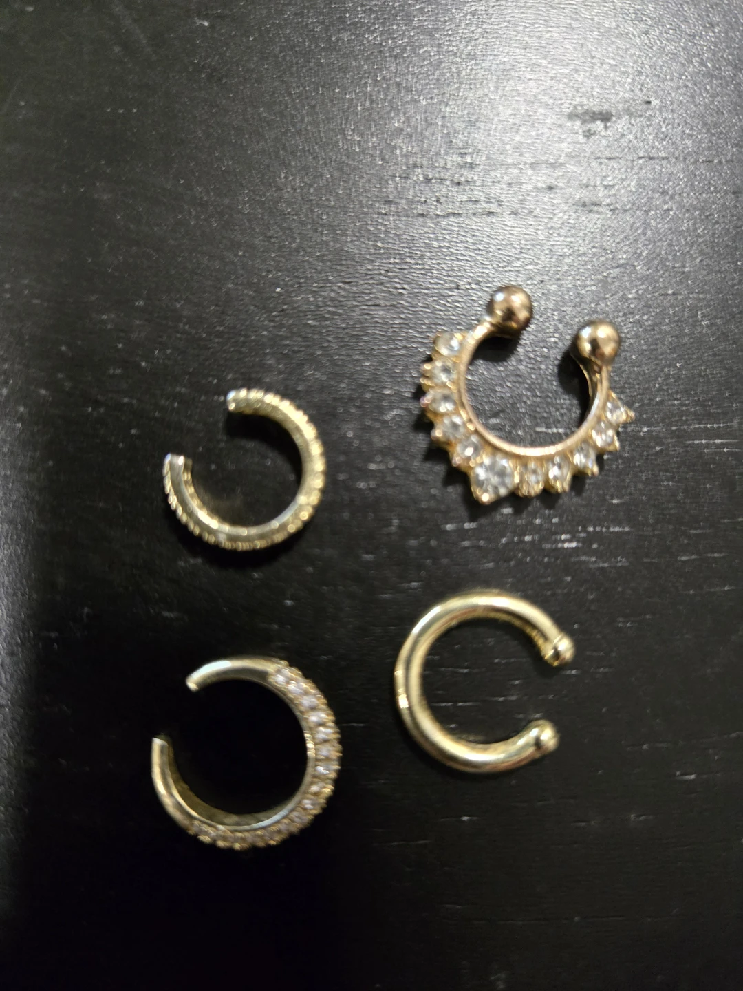 Gold Tone Non-Piercing Ear Cuff and Nose Ring Set - photo 2