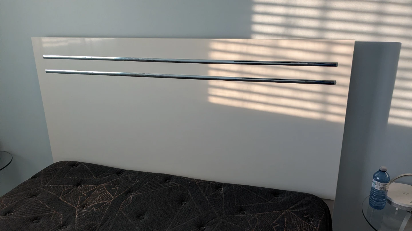 White bedframe & box spring - photo 2