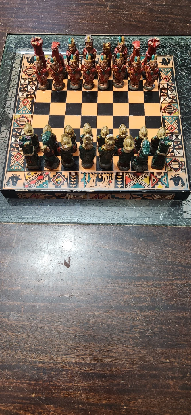 Hand-Carved Peruvian Chess Set with Decorative Board - photo 2
