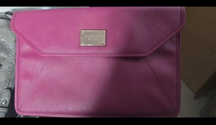 Michael Kors Pink Saffiano Leather Laptop Sleeve