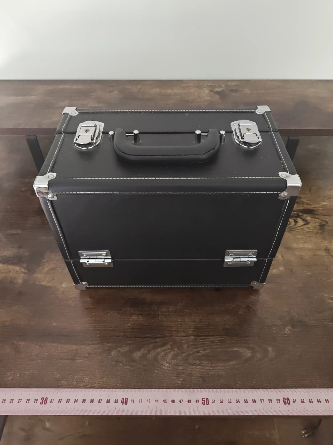 Black Makeup Train Case with Expandable Trays