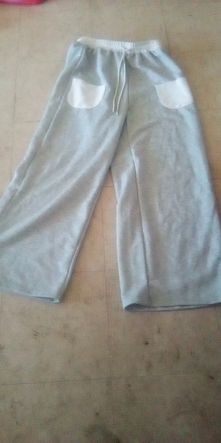 Light Blue Wide Leg Lounge Pants with Pockets