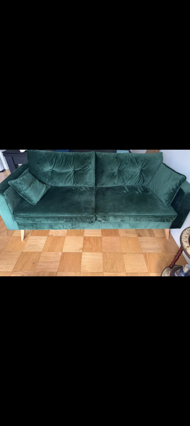 Green Velvet sofa / couch