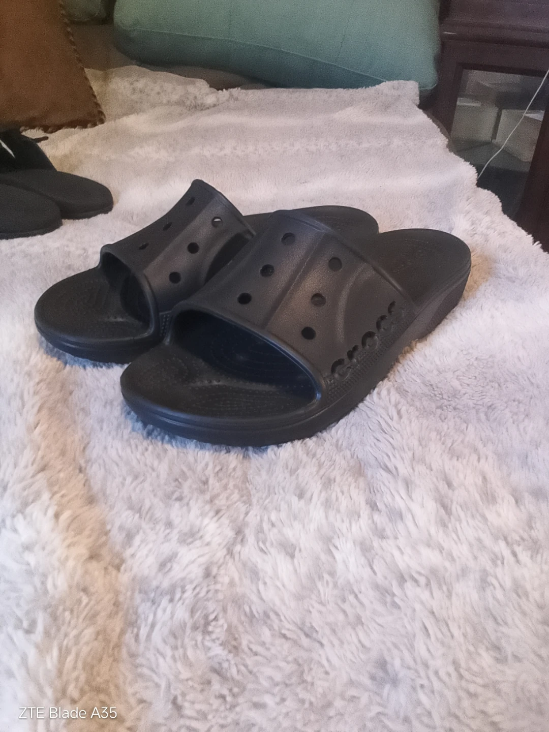 Black Crocs Slides