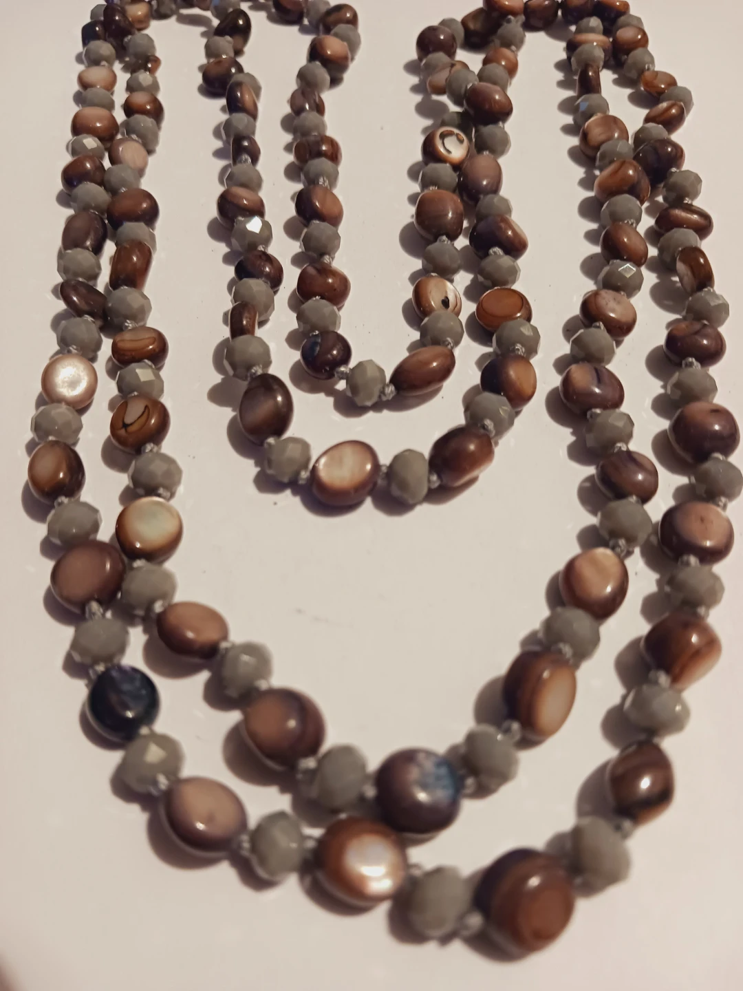 New !! Beautiful Mother of Pearl Long Beaded Necklace - photo 5